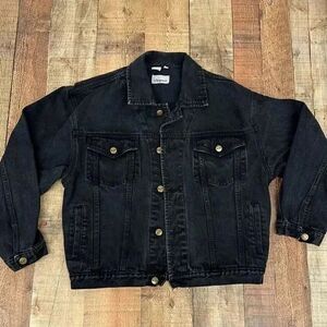 Bergamo Black Jean Jacket 100% cotton Sz L